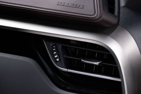 Modern luxury car air vents. Vehicle air condition and ventilationの写真素材