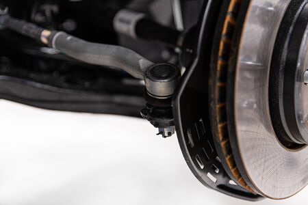 Car steering shaft and braking disc. Car serviceの写真素材