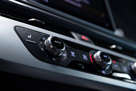 Air conditioning control panel in car. Car interiorの写真素材
