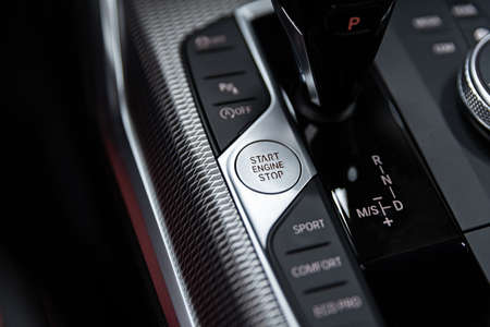 Start and stop engine push button. Modern carの写真素材