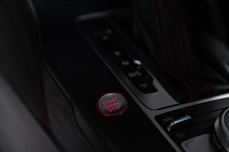 Car start and stop engine button. Modern carの写真素材