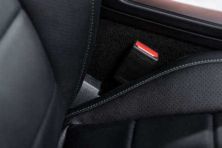 Car safety seat belt lock. Modern carの写真素材