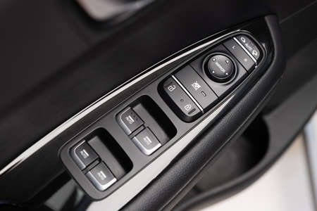 Electric power window control panel. Modern carの写真素材
