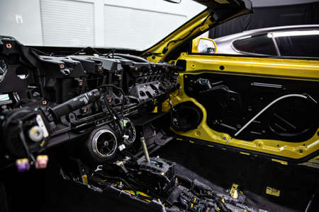 Car service. Car without interior elements.の写真素材