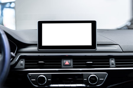 Car navigation and multimedia screen with copy space.の写真素材