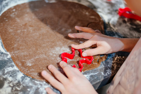 Christmas and New Year baking.Traditional gingerbread cookies.の写真素材