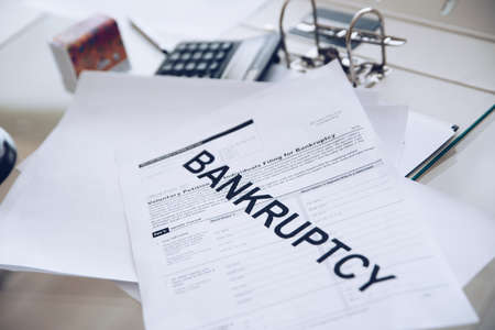 Bankruptcy legal law document process company insolvency during of pandemic.の写真素材