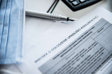 Petition for declaration of consumer bankruptcy. Pandemic time.の写真素材