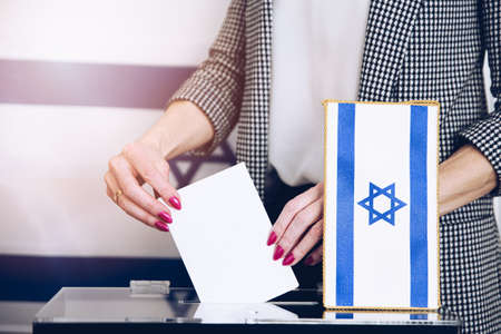 Voting box and election image, election in Israel.の写真素材