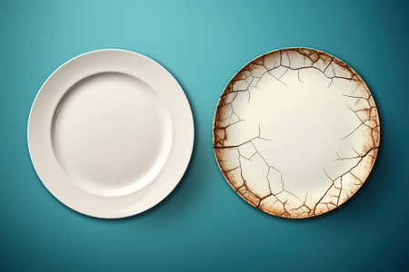 Set of empty plates flat layの写真素材