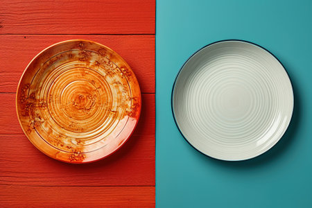 Set of empty plates flat layの写真素材