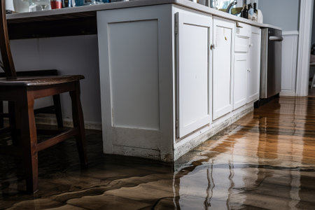 Flooded apartment due to a leak from a burst pipe or after a floodの写真素材