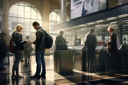 People Commuter Walking Commuter Traveling Airport Terminal Passport Conceptの写真素材