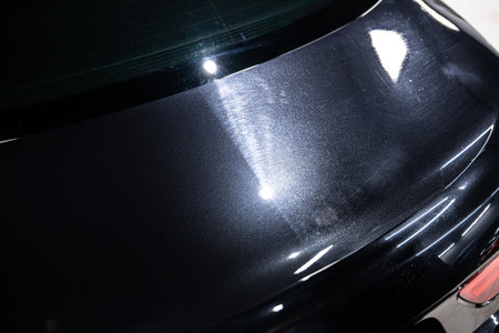 Before and after effect polishing car body varnishの写真素材