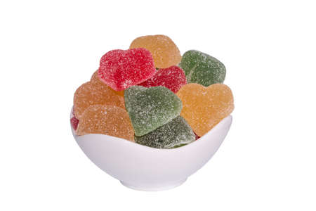 Fruit jelly sweets on white backgraundの写真素材
