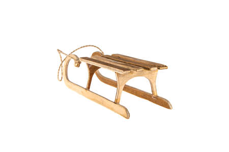 old sleds on white isolated backgroundの写真素材