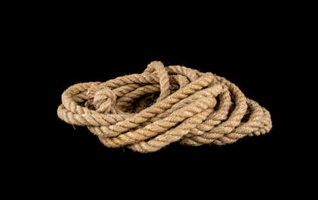 twisted rope on a black backgroundの写真素材