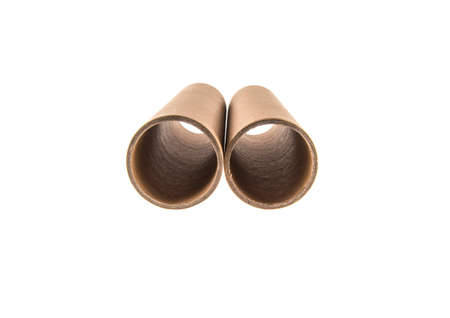 cardboard tubes on an isolated white background