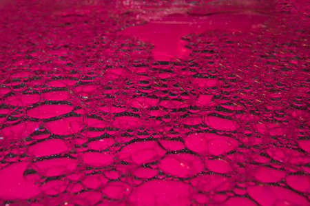 soap bubbles, pink foam backgroundの写真素材