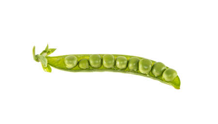 pea pod on isolated white backgroundの写真素材