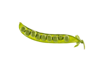 pea pod on isolated white background