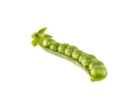 pea pod on isolated white backgroundの写真素材