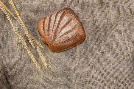 rye bread on canvas