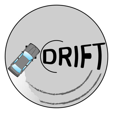 drift car logo driving in a circleのイラスト素材