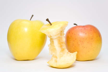 apples on the white backgroundの写真素材
