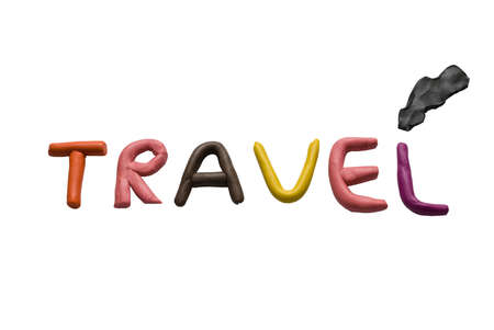 plasticine letters isolated on a white backgroundの写真素材