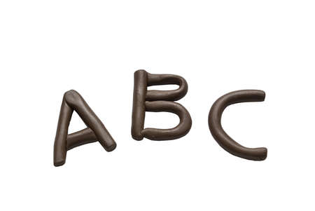 plasticine letters isolated on a white backgroundの写真素材
