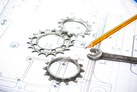 Drawings and toolsの写真素材