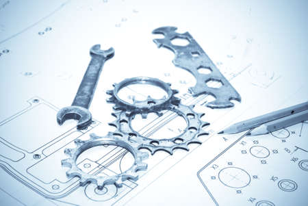 Drawings and toolsの写真素材