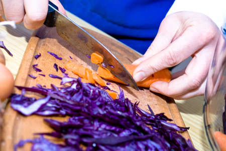 cutting carrotの写真素材