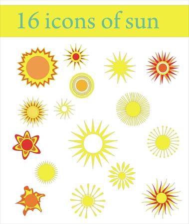 set of sun vectorのイラスト素材