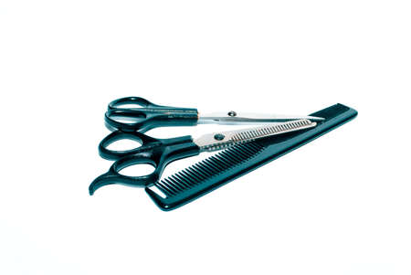 scissors and combの写真素材