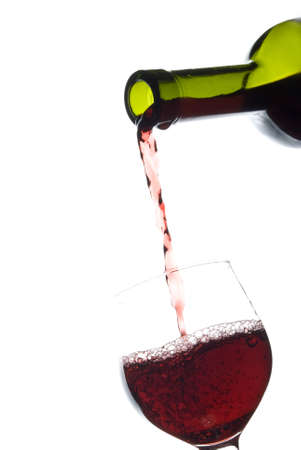 red wine glass and bottleの写真素材