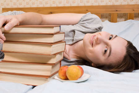 Young smiling student woman. の写真素材