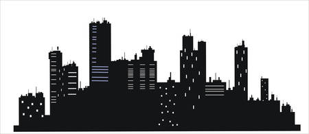 building silhouettesのイラスト素材