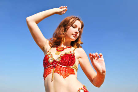  Attractive girl dances east danceの写真素材