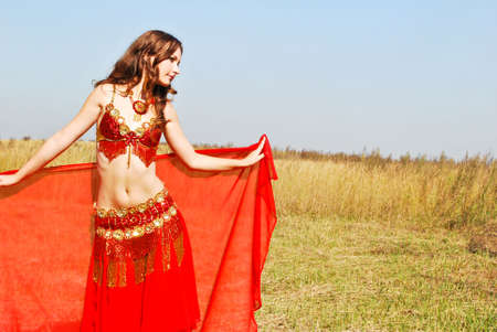  Attractive girl dances east danceの写真素材