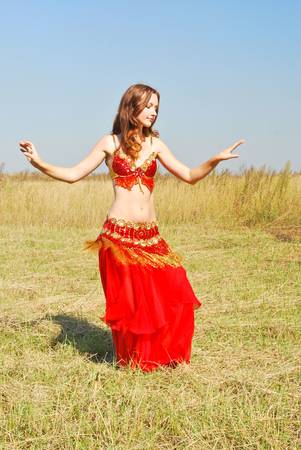  Attractive girl dances east danceの写真素材