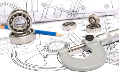 Drawings and various toolsの写真素材