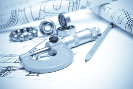 Drawing and various toolsの写真素材