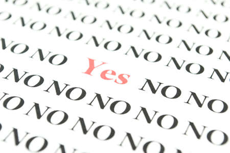 Yes and noの写真素材