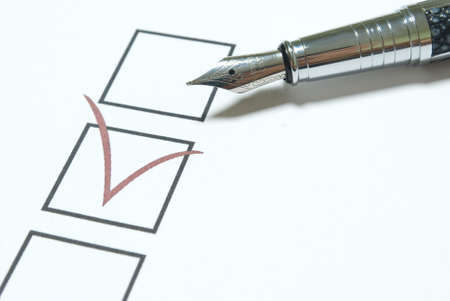 close up of questionnaire testの写真素材