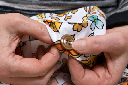  Needle and sewing buttonの写真素材