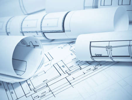 Drawings and various toolsの写真素材