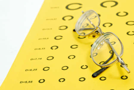  Test alphabet in oculist room with glassesの写真素材
