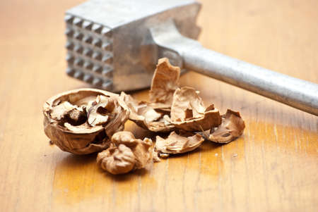 Walnuts in closeupの写真素材